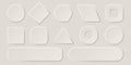 Collection of empty buttons in the style of neomorphism. Set for design of user interface elements. Vector illustration