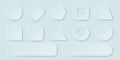 Collection of empty buttons in the style of neomorphism. Set for design of user interface elements. Vector illustration