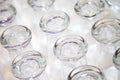 A collection of empty drinking glasses. Royalty Free Stock Photo