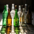 The focus is on the transparency and color variations of the glass Royalty Free Stock Photo