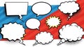 Collection of empty speech bubbles in comic style on vibrant background Royalty Free Stock Photo