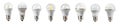 Collection of Energy saving LED light bulb E27 isolated on transparent background. Royalty Free Stock Photo