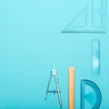 Essential Geometry Tools for School and Design Royalty Free Stock Photo