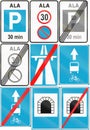 Collection of Estonian road signs Royalty Free Stock Photo