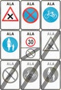 Collection of Estonian road signs