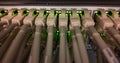 A collection of ethernet cables is interconnected to a server unit Royalty Free Stock Photo