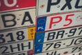 Collection of European license plates from different countries Royalty Free Stock Photo