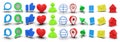 Collection of Eye-Catching Website 3D Icons like Internet, location, like, heart, Chat, Search, cursor, mobile, home