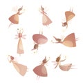 Collection of fabulous fairy in magical cap.