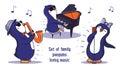 The collection of family animals loving music is good for World Music day designs.