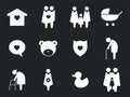 Collection of family icons pictogram illustration Royalty Free Stock Photo