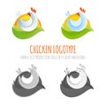 A collection of farm chicken icons