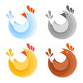 A collection of farm chicken icons