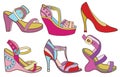Collection of fashionable womens shoes
