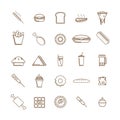 Collection of fast food icons. Vector illustration decorative design