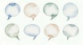Watercolor Speech Bubble Set in Muted Tones Royalty Free Stock Photo