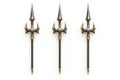 The collection features a set of tridents isolated on white, available in silver, gold, and black Royalty Free Stock Photo