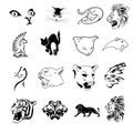 Collection of feline symbols Royalty Free Stock Photo