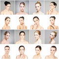 Collection of female spa portraits Royalty Free Stock Photo