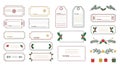 A collection of festive labels and tags features various designs, emphasizing holiday themes Royalty Free Stock Photo