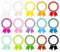 Set Of Fifteen Colorful Graphic Medals Frame With Ribbon