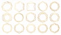 Collection of gold geometric polygonal frames shapes 1 Royalty Free Stock Photo
