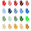Collection of fire icons Royalty Free Stock Photo