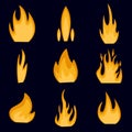 Collection of fire icons vector.