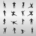 A collection of fitness silhouettes