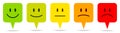 Set Of Five Colorful Speech Bubbles Faces Feedback Royalty Free Stock Photo