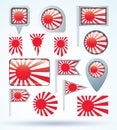 Collection Flag of Japan imperial, vector illustration