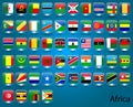 Collection of flags of African countries