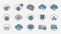 Cloud Computing and Data Management Icons storage upload Royalty Free Stock Photo