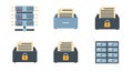 Data and Document Management Icons Set Royalty Free Stock Photo