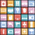 Collection flat icons with long shadow. Electrical Royalty Free Stock Photo