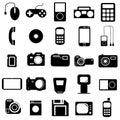 Collection flat icons. Multimedia symbols. Vector