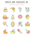 Set of Retro Icons of Sweets and Chocolate Royalty Free Stock Photo