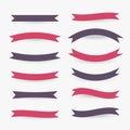 Collection of flat ribbons in various styles