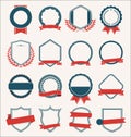 Set of flat shields badges and labels retro style Royalty Free Stock Photo