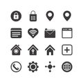 Collection of flat vector icons for web and mobile Royalty Free Stock Photo