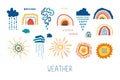 Collection of flat weather elements