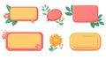Collection of floral decorative frames and speech bubbles on a white background design layout Royalty Free Stock Photo