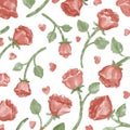 Collection of floral illustrations using colorful watercolor graphics techniques. White backgrounds for digital prints Royalty Free Stock Photo