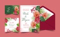 collection floral wedding stationery vector design illustration