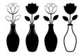 Collection of Flower silhouettes Vector Royalty Free Stock Photo