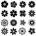Graphical flowers in black and white
