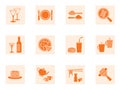 Collection of food and beverage icons