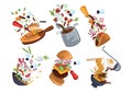 collection of food exploded views. Vector illustration decorative design