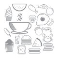 Collection of food icons. Vector illustration decorative design Royalty Free Stock Photo