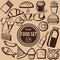 Collection of food icons. Vector illustration decorative design Royalty Free Stock Photo